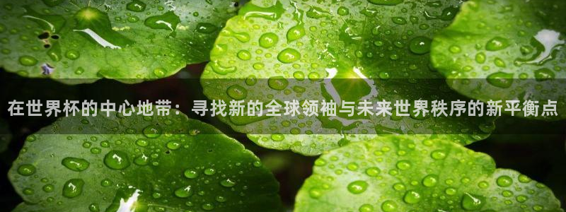联赛杯直播：在世界杯的中心地带：寻找新的全球领袖与未来世界秩序的新平衡点